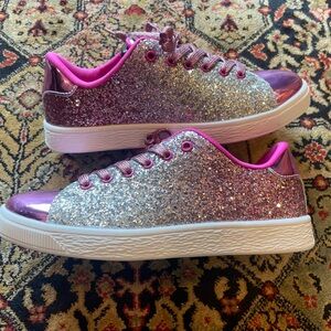 Pink & silver glitter sneakers. Size 38 or women’s 7.5. Brand new!